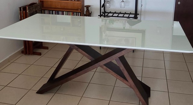 MESA COMEDOR CRISTAL BISELADO